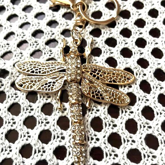 Dragonfly Purse Charm - Key Chain - 3 Colors Available - Picture 3 of 8